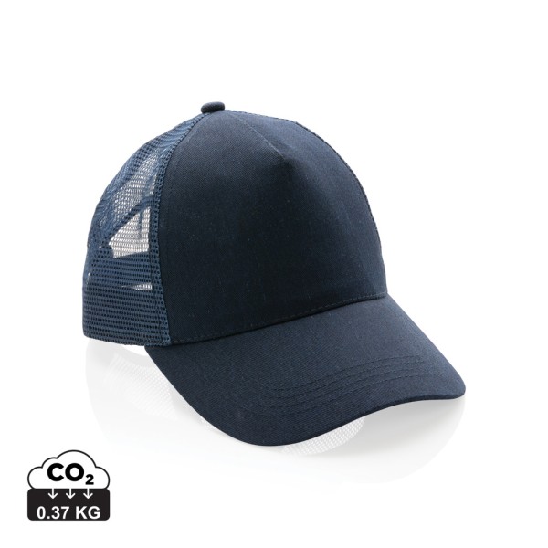 Impact AWARE™ Brushed rcotton 5 panel trucker cap 190gr