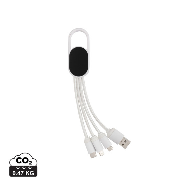 4-in-1 cable with carabiner clip