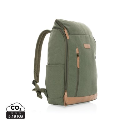 Impact AWARE™ 16 oz. recycled canvas 15" laptop backpack