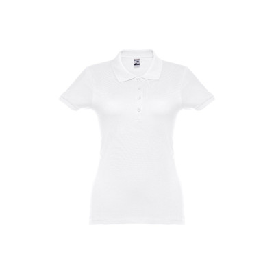 THC EVE WH. Short-sleeved fitted polo for women in 100% cotton