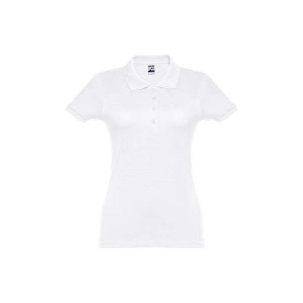 THC EVE WH. Short-sleeved fitted polo for women in 100% cotton