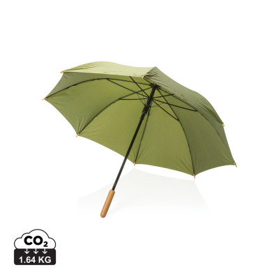 23" Impact AWARE™ RPET 190T auto open bamboo umbrella